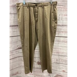 Haggar Mens Premium No Iron Khaki Pants Classic Fit Tan 38x29 HC10884